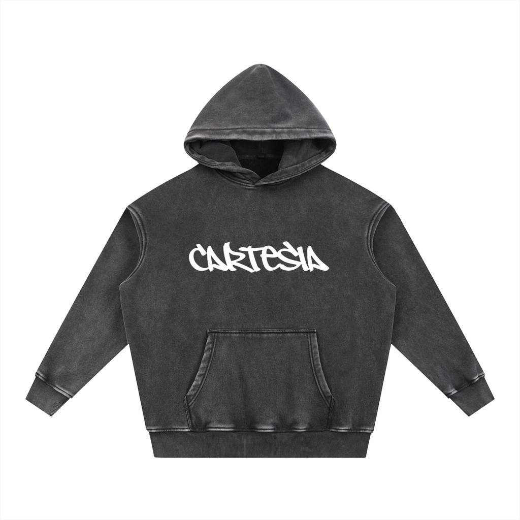 Signature ‘C’ Snow Wash Fleece Oversize Hoodie - Cartesia Clothing