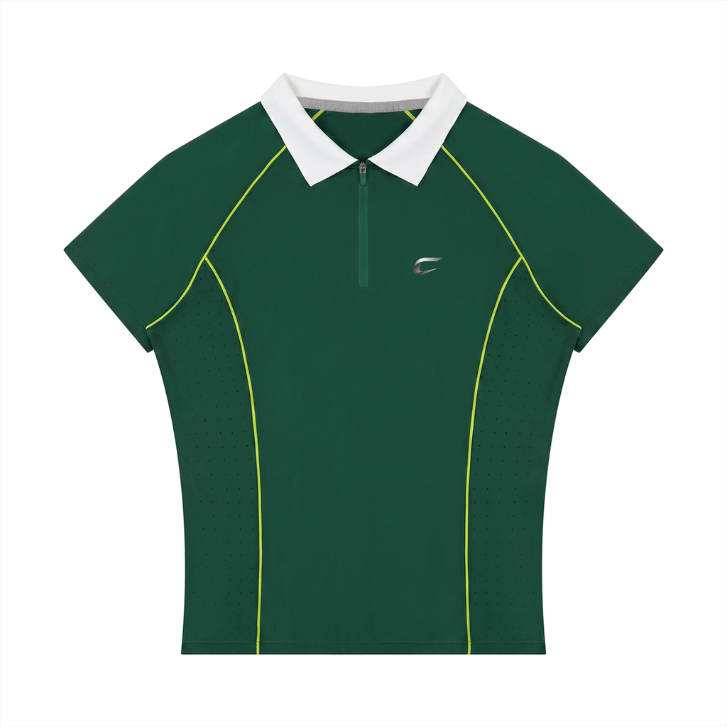 Women’s Slim Fit Quarter-Zip Polo Shirt
