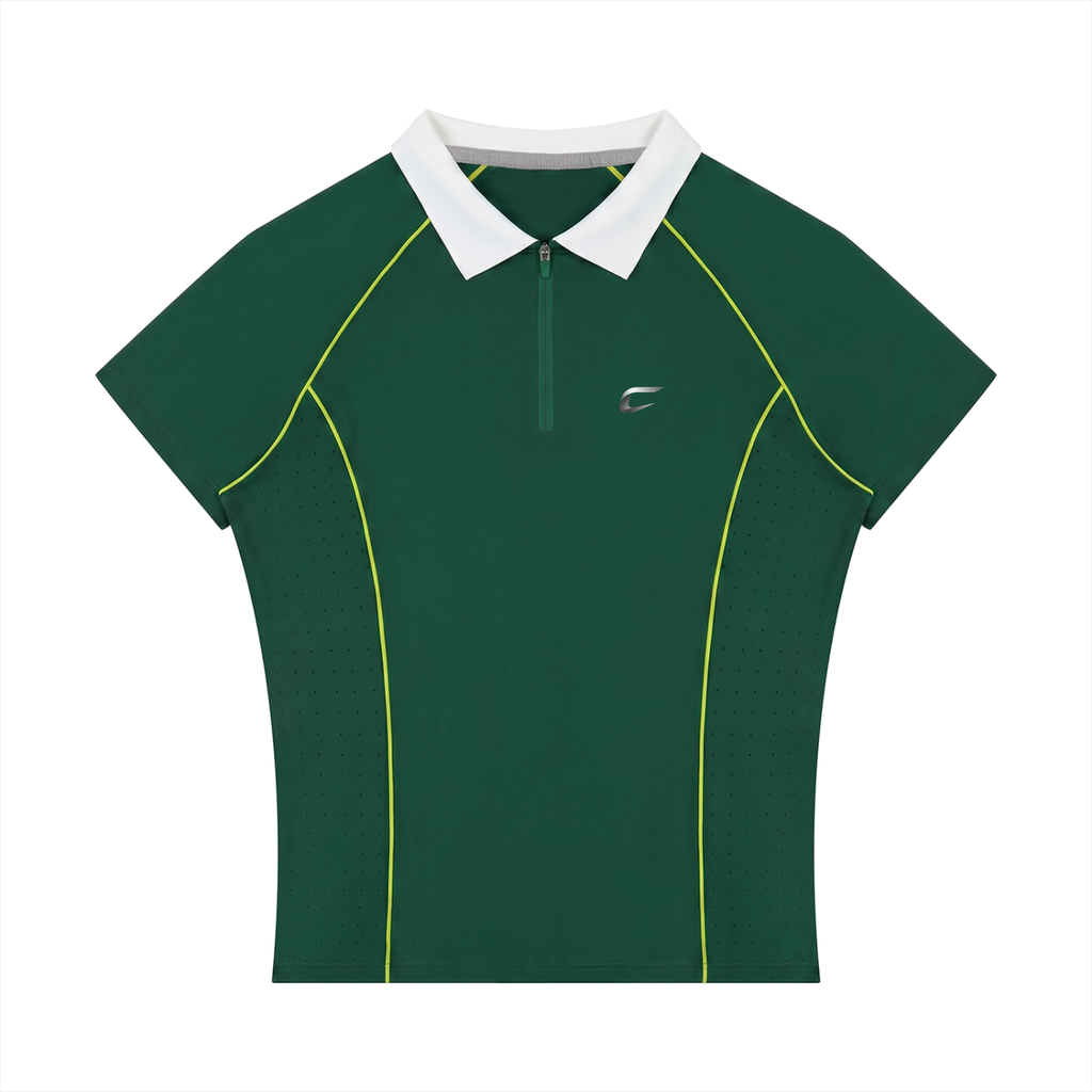 Women’s Slim Fit Quarter-Zip Polo Shirt