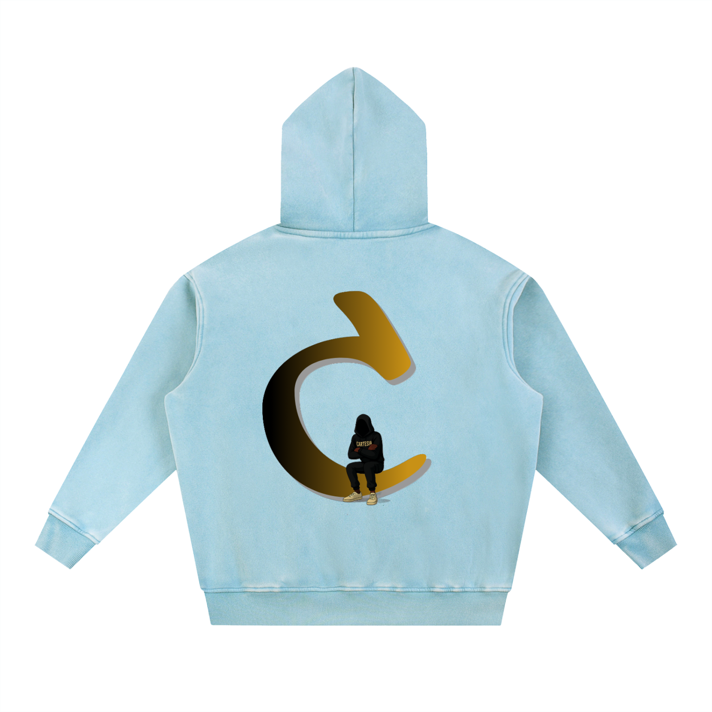 Signature ‘C’ Snow Wash Fleece Oversize Hoodie - Cartesia Clothing