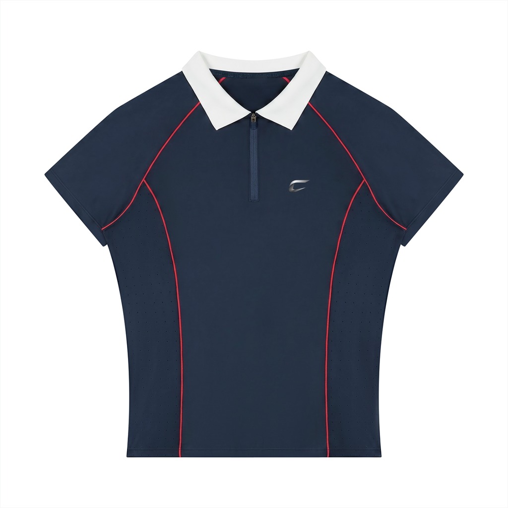Women’s Slim Fit Quarter-Zip Polo Shirt