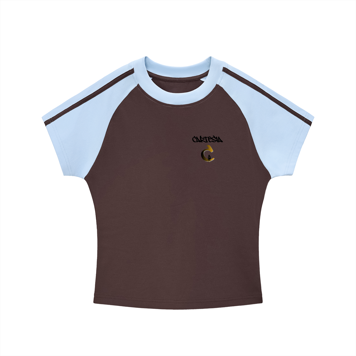 Cartesia Contrast Stripes Bodycon Raglan Sleeve T-Shirt