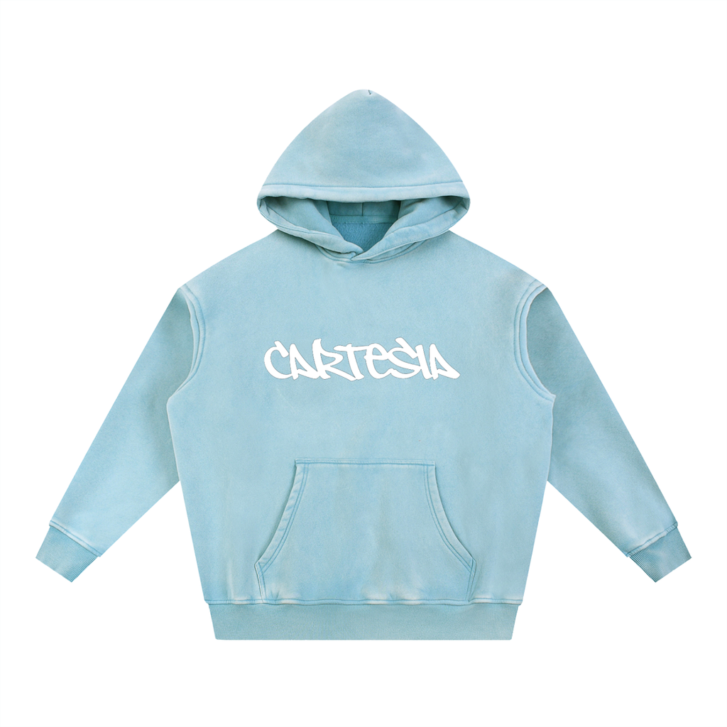 Signature ‘C’ Snow Wash Fleece Oversize Hoodie - Cartesia Clothing