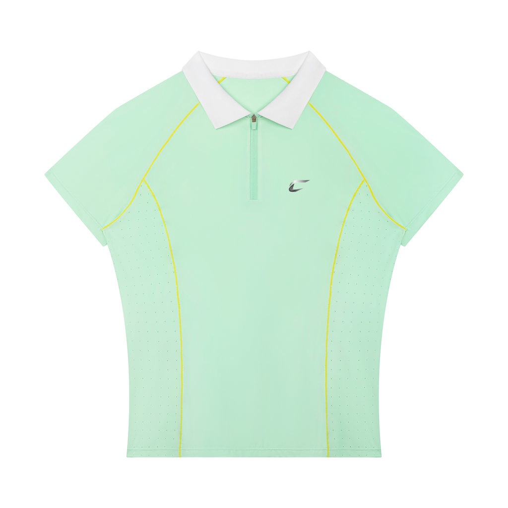 Women’s Slim Fit Quarter-Zip Polo Shirt