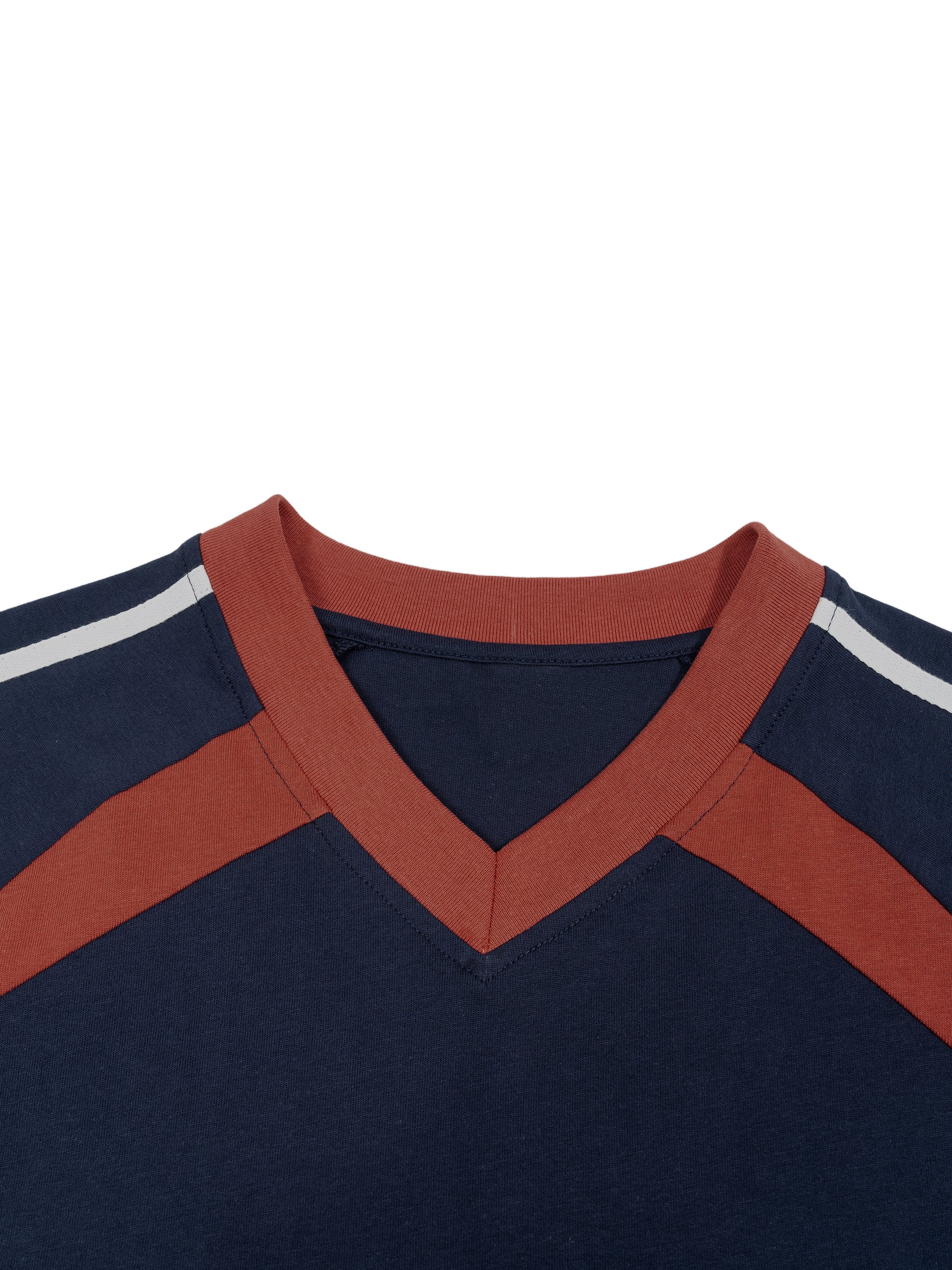 Color Block V-Neck T-Shirt
