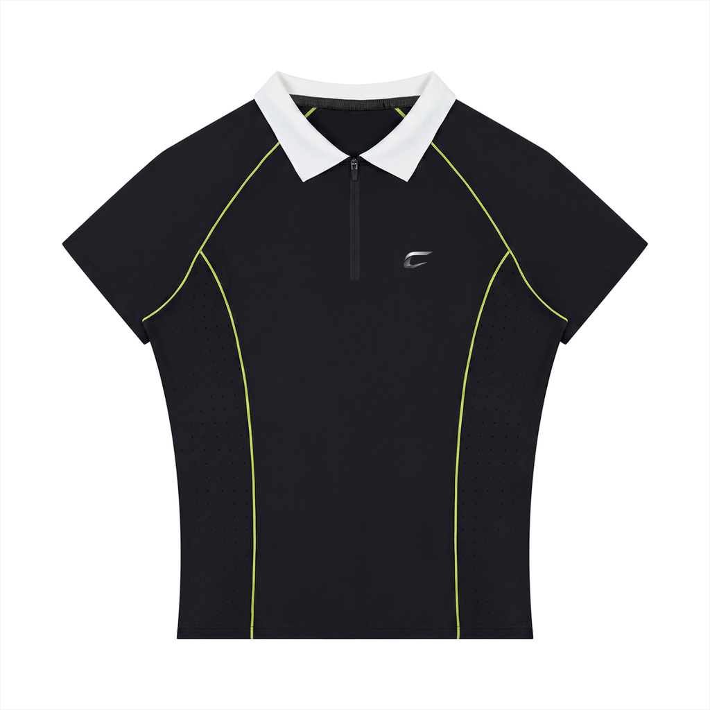 Women’s Slim Fit Quarter-Zip Polo Shirt