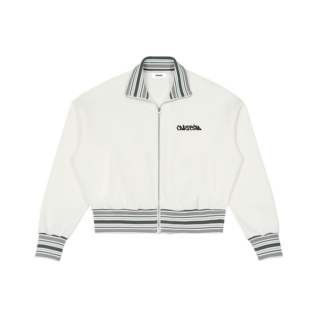 Cartesia Striped Collar Zip Jacket