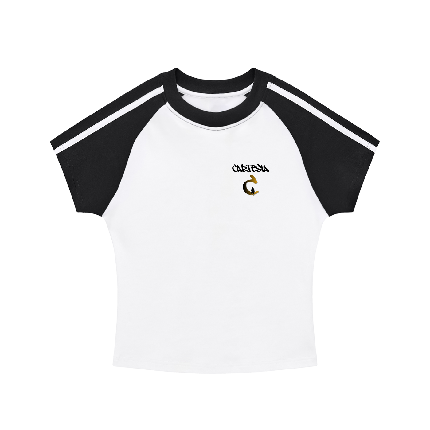 Cartesia Contrast Stripes Bodycon Raglan Sleeve T-Shirt