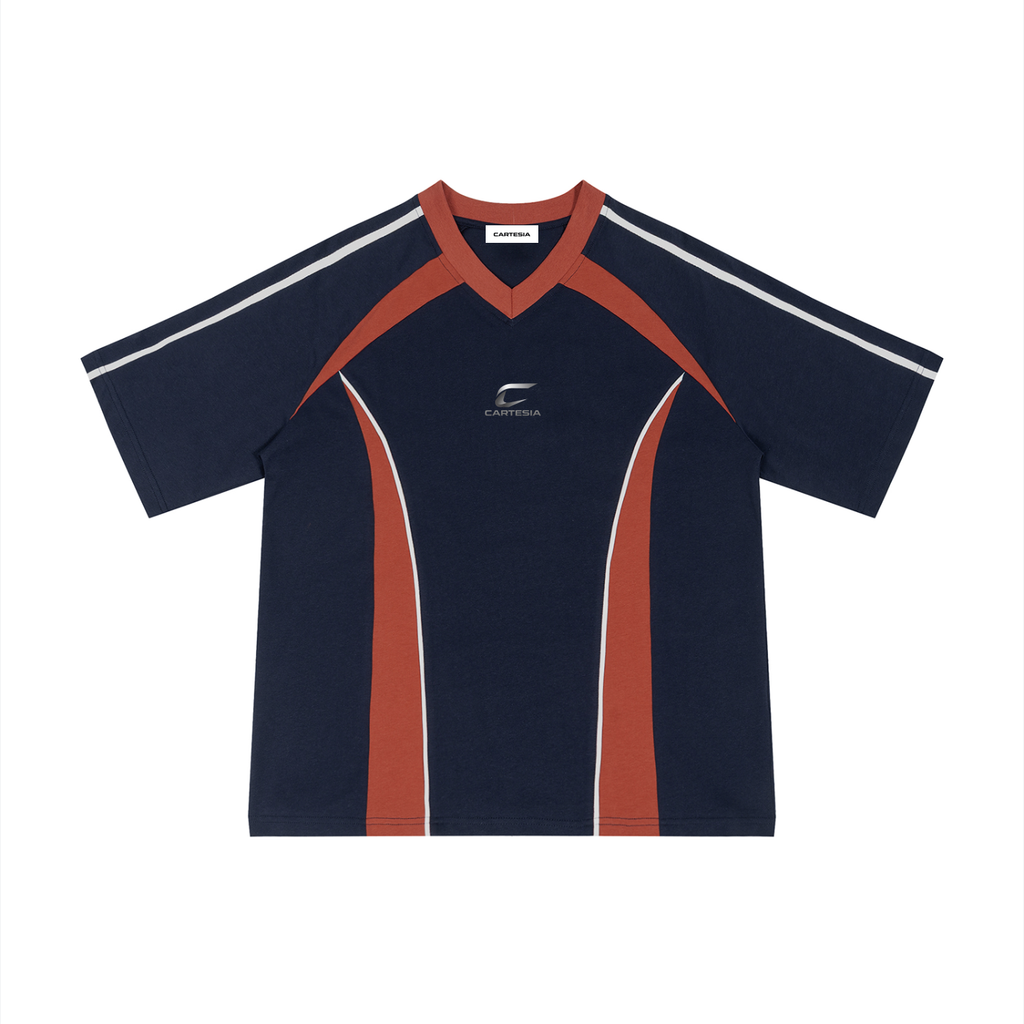 Color Block V-Neck T-Shirt