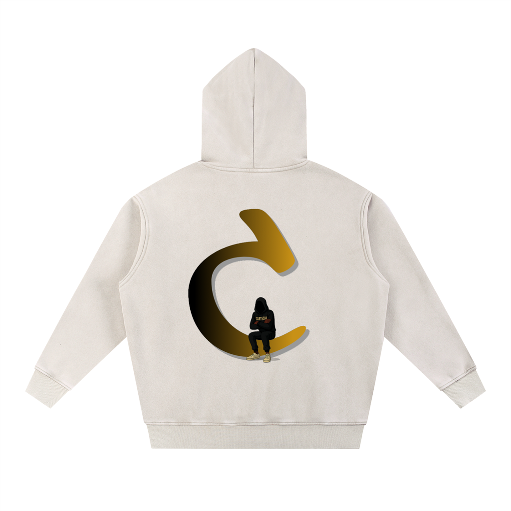 Signature ‘C’ Snow Wash Fleece Oversize Hoodie - Cartesia Clothing
