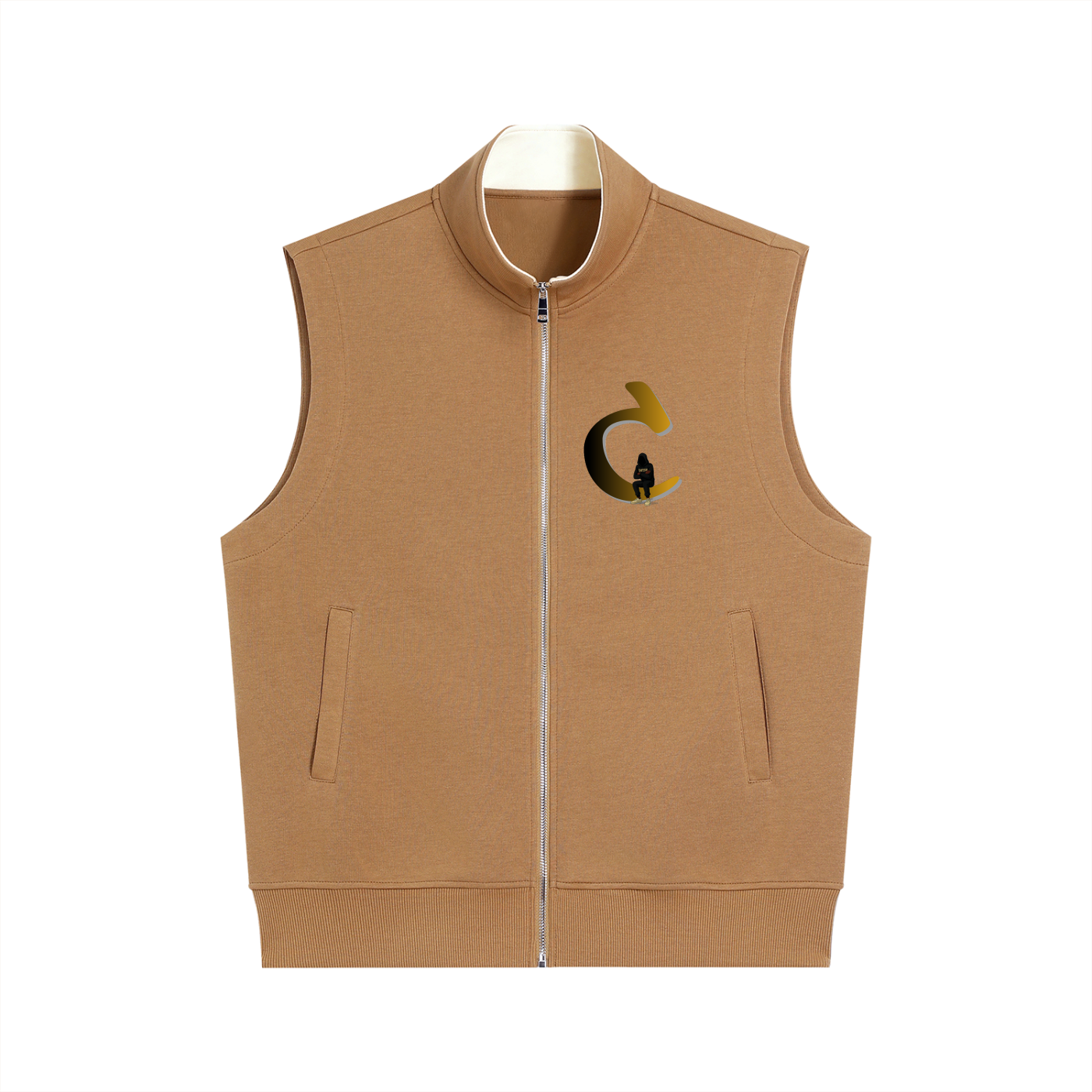 Khaki coloured Vest (front)