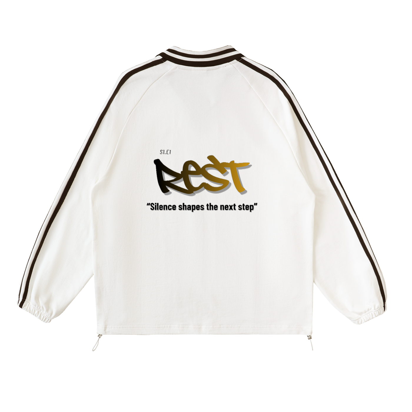 S1.E1 - Rest Contrast Striped Lapel Collar Sweatshirt