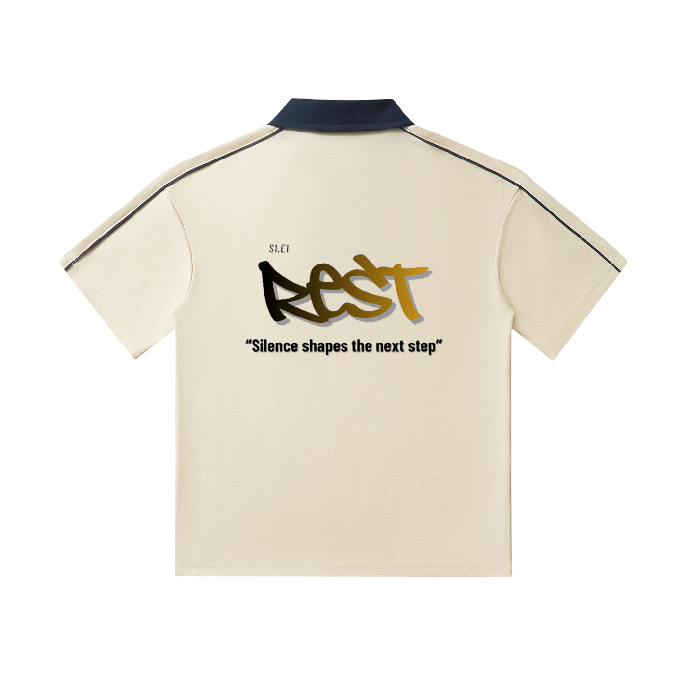 S1.E1 - Rest Contrast Collar Short-Sleeve Polo Shirt